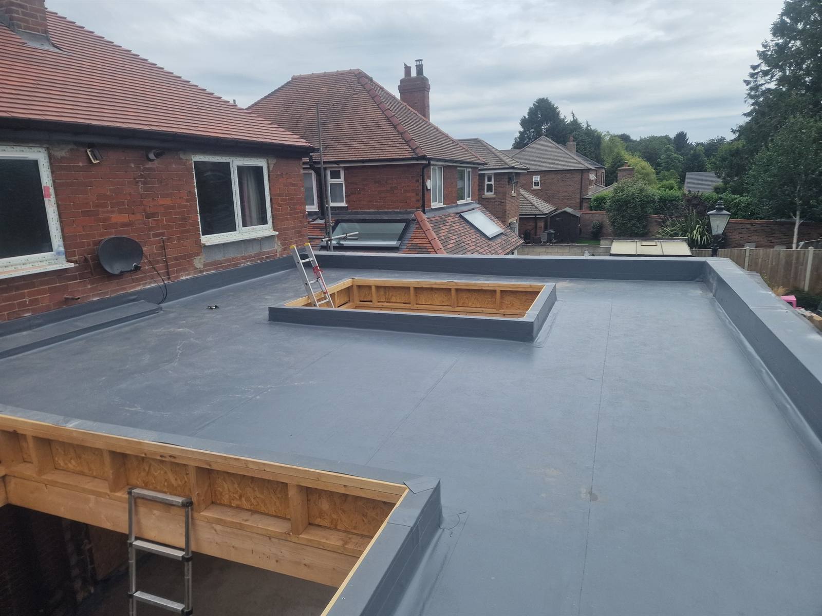 Fatra single-ply warm roof on a house extension in Sprotbrough