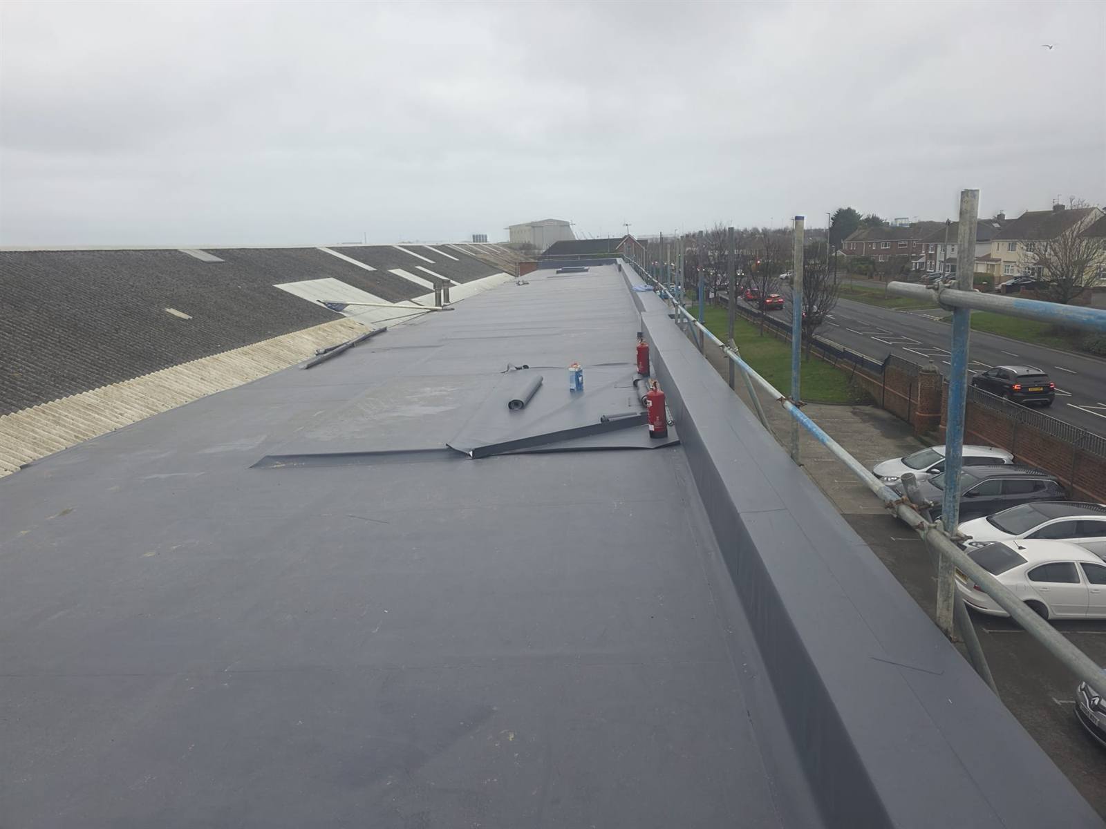 Mechanically-fixed Fatra single-ply commercial roof, Hartlepool