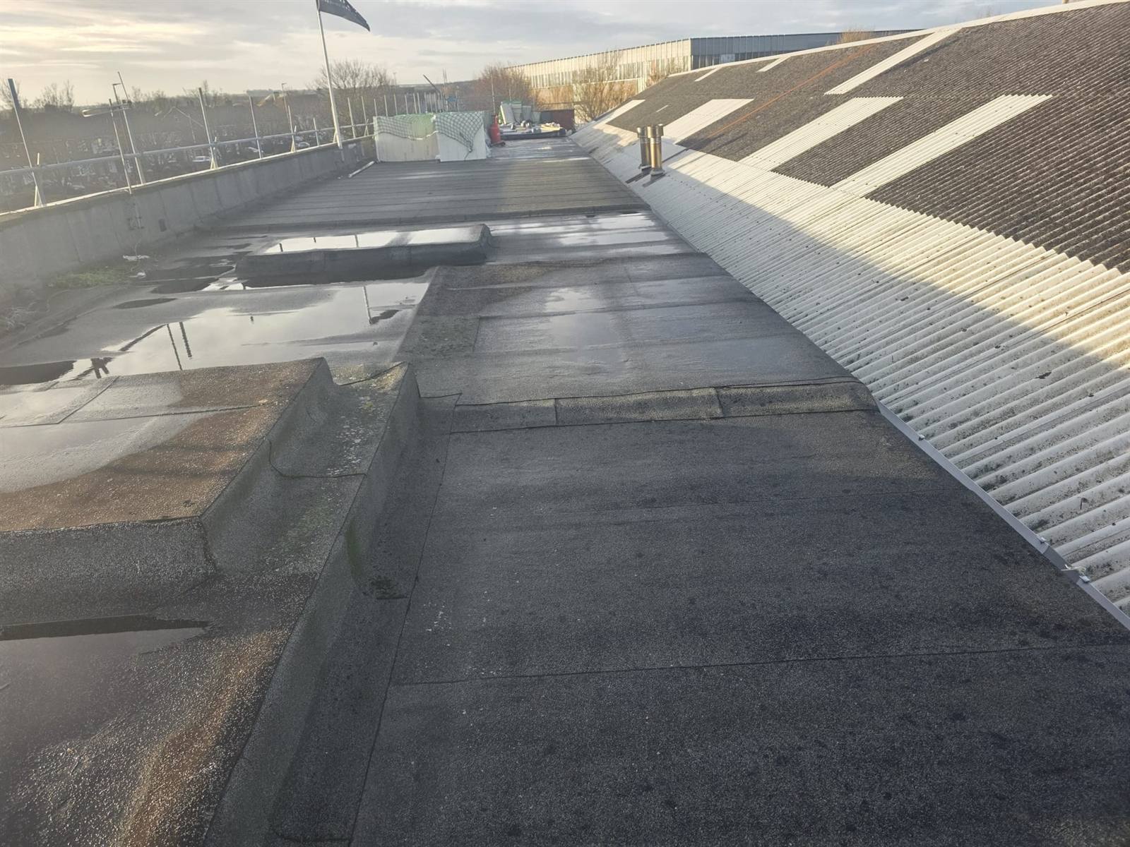 Completed Fatra single-ply commercial roof, Hartlepool